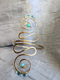 Alohi Arm Cuff - Beaded Mermaid Goddess Accessory - Handcrafted Fine Jewelry by ShellDance Designs, Kona Hawaii