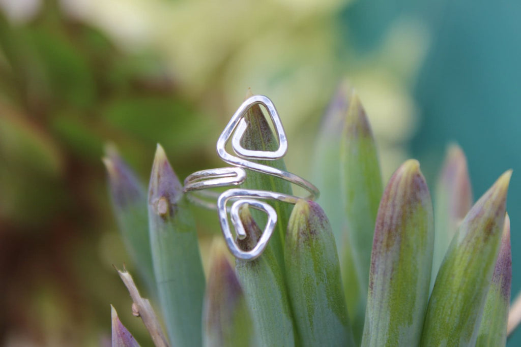 Triangle Toe Ring - Adjustable, Hammered Silver or Gold - Handcrafted Fine Jewelry by ShellDance Designs, Kona Hawaii