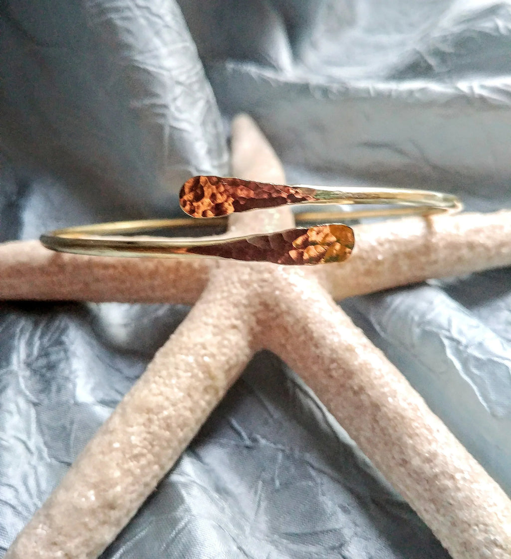 Pualani Minimalist Gold Armlet - Custom Upper Arm Cuff - Handcrafted Fine Jewelry by ShellDance Designs, Kona Hawaii