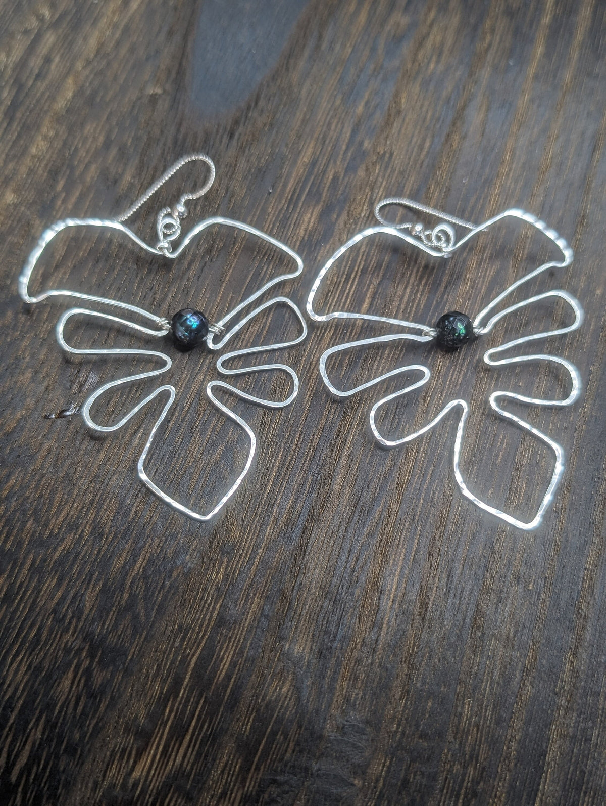 Handmade Monstera Leaf Earrings - 14k Gold - Handcrafted Fine Jewelry by ShellDance Designs, Kona Hawaii