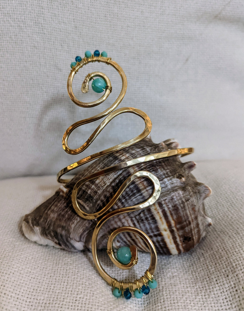 Poipu Upper Arm Cuff - Handcrafted Fine Jewelry by ShellDance Designs, Kona Hawaii