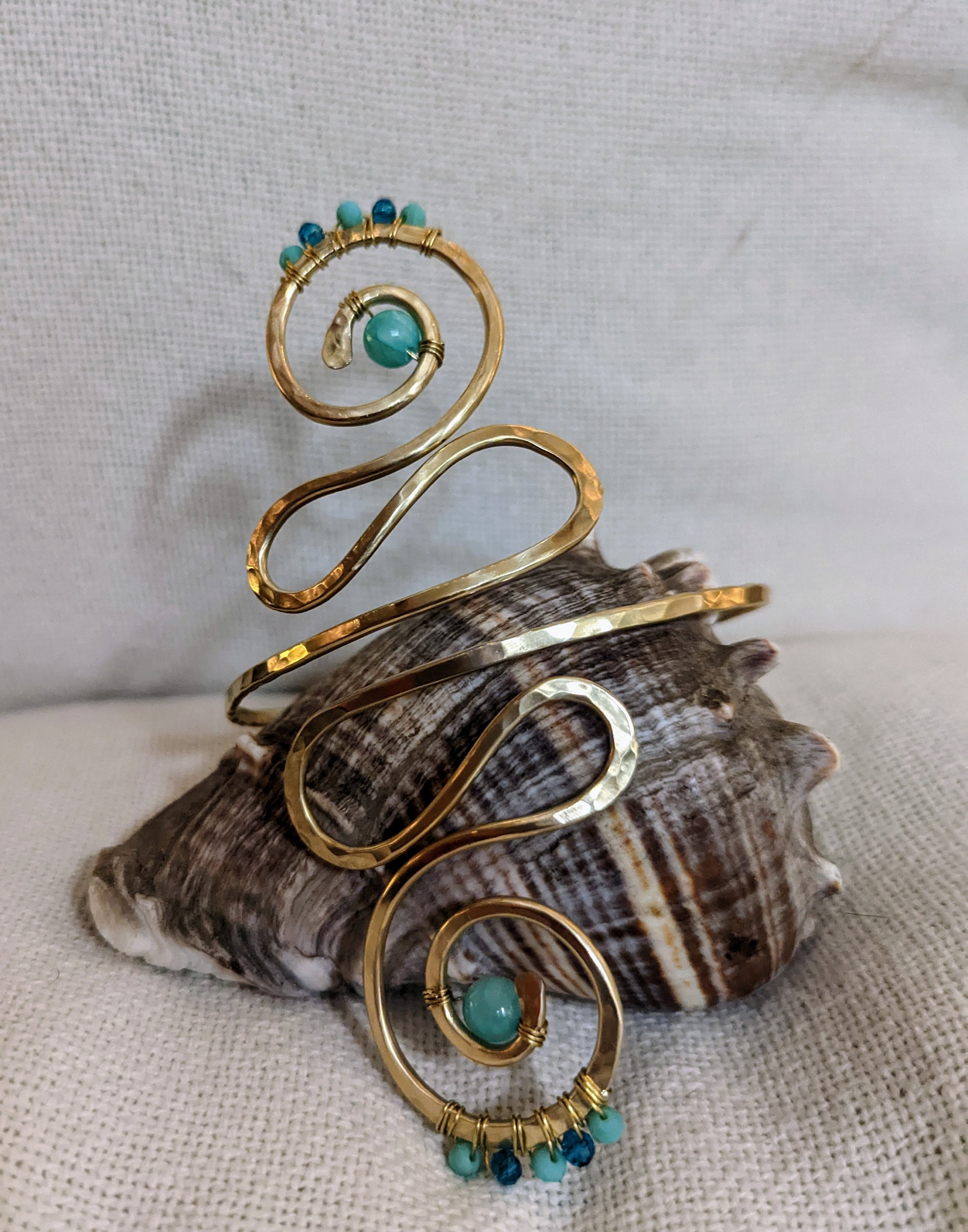 Poipu Upper Arm Cuff - Handcrafted Fine Jewelry by ShellDance Designs, Kona Hawaii