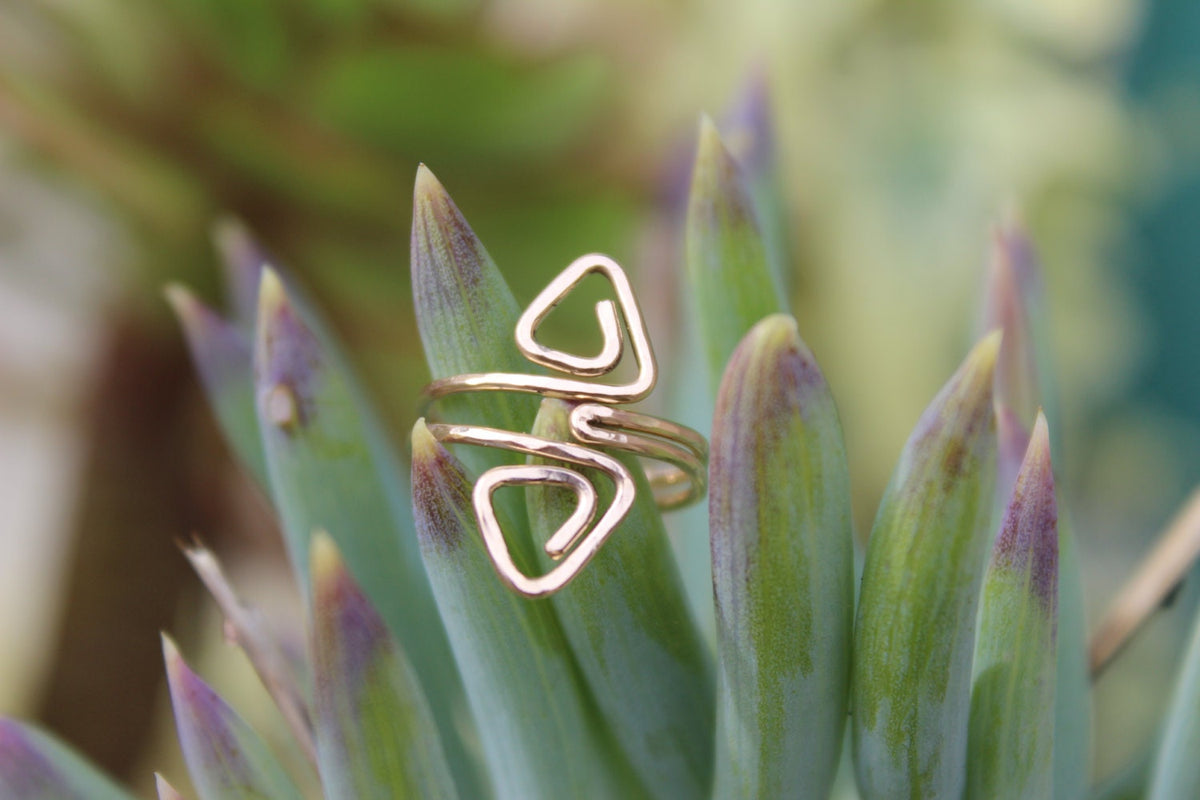 Triangle Toe Ring - Adjustable, Hammered Silver or Gold - Handcrafted Fine Jewelry by ShellDance Designs, Kona Hawaii