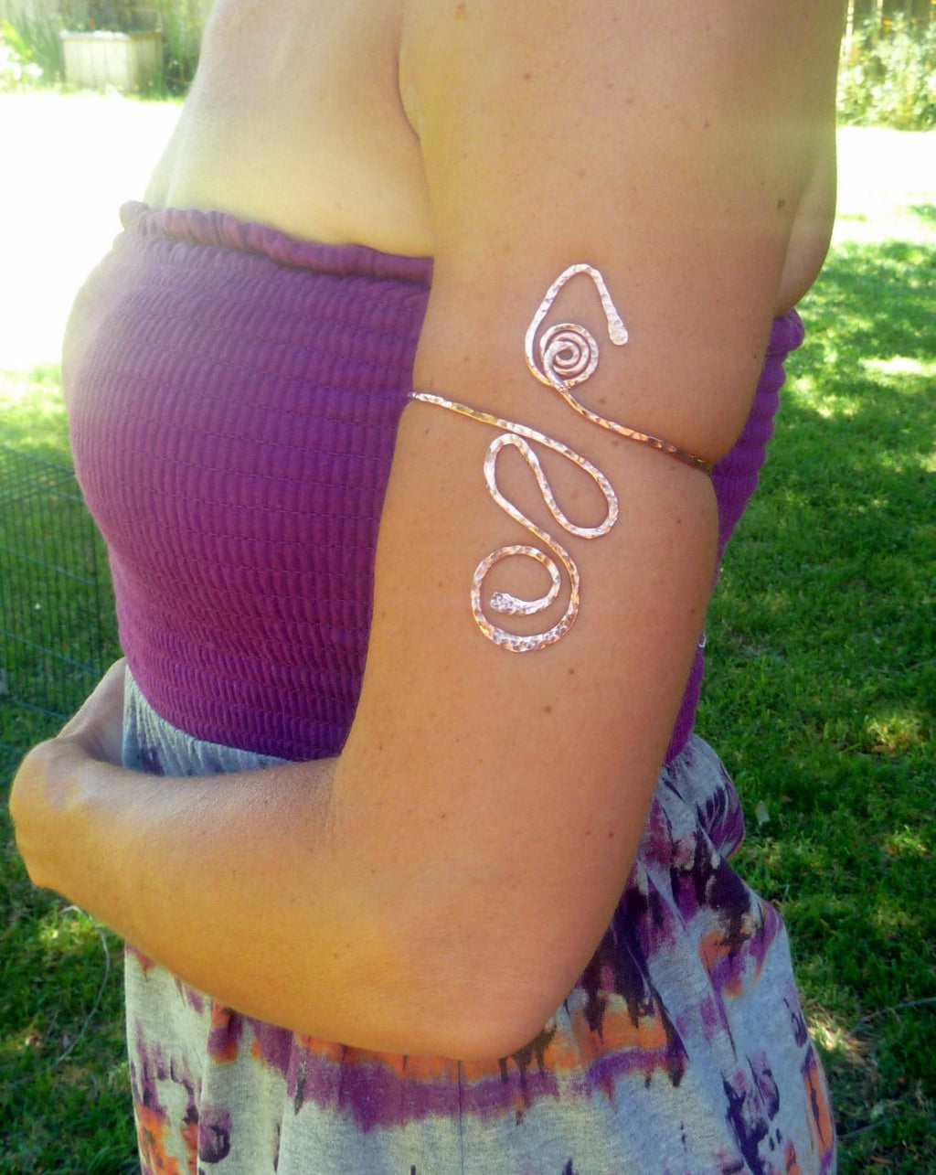 Unique Bohemian Hammered Armband - Handcrafted Fine Jewelry by ShellDance Designs, Kona Hawaii