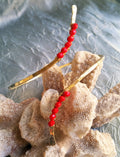 Nohea Hammered Wire Upper Arm Cuff With Red Glass Beads - Handcrafted Fine Jewelry by ShellDance Designs, Kona Hawaii