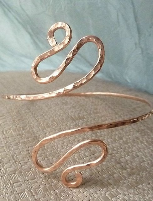 Koani Egyptian Arm Cuff - Hammered Brass Spiral Armband - Handcrafted Fine Jewelry by ShellDance Designs, Kona Hawaii