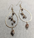 Milo Beachy Seashell Earrings - Handcrafted Fine Jewelry by ShellDance Designs, Kona Hawaii