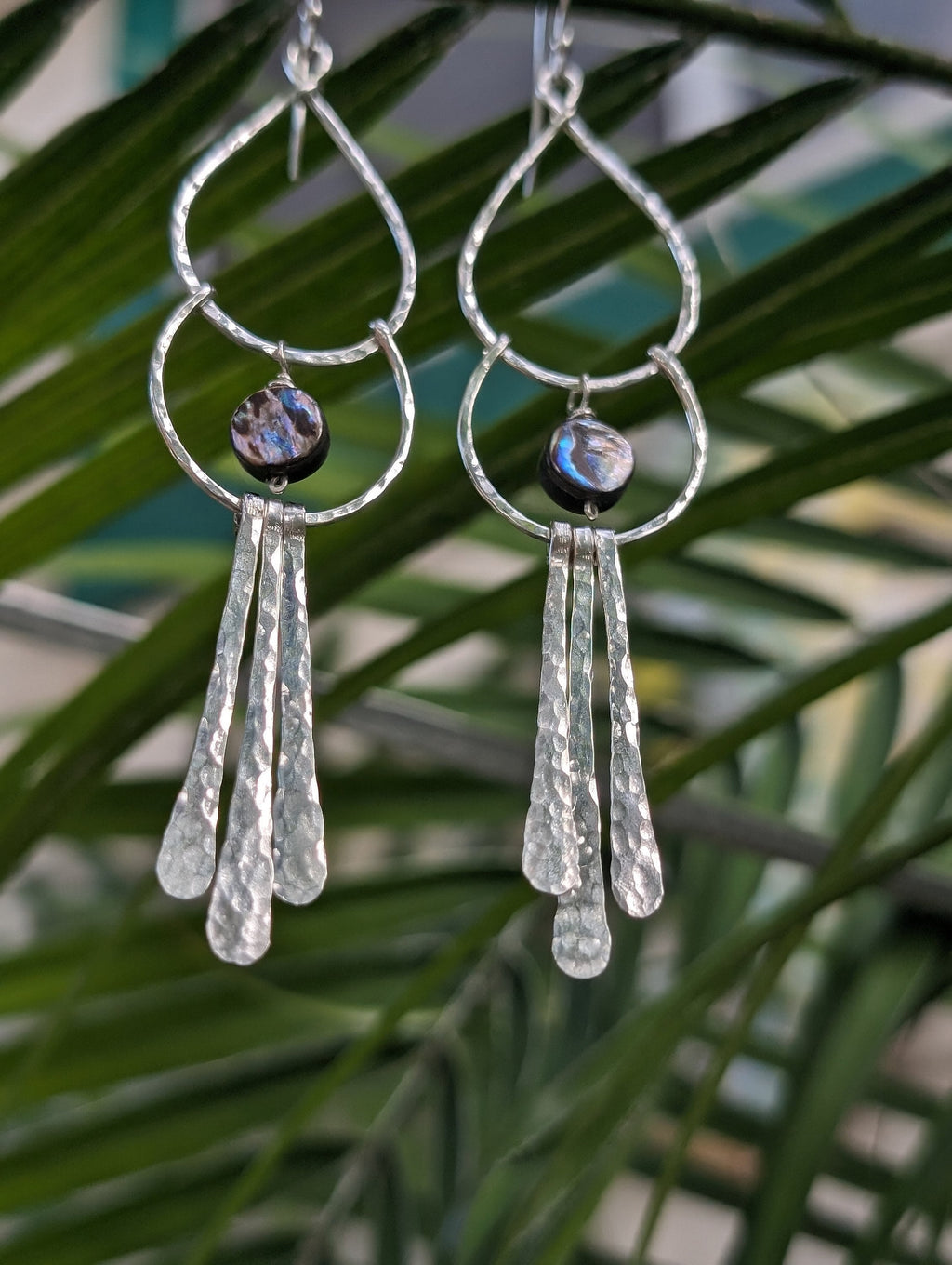 Ocean Chimes - Abalone Bar Earrings - Handcrafted Fine Jewelry by ShellDance Designs, Kona Hawaii