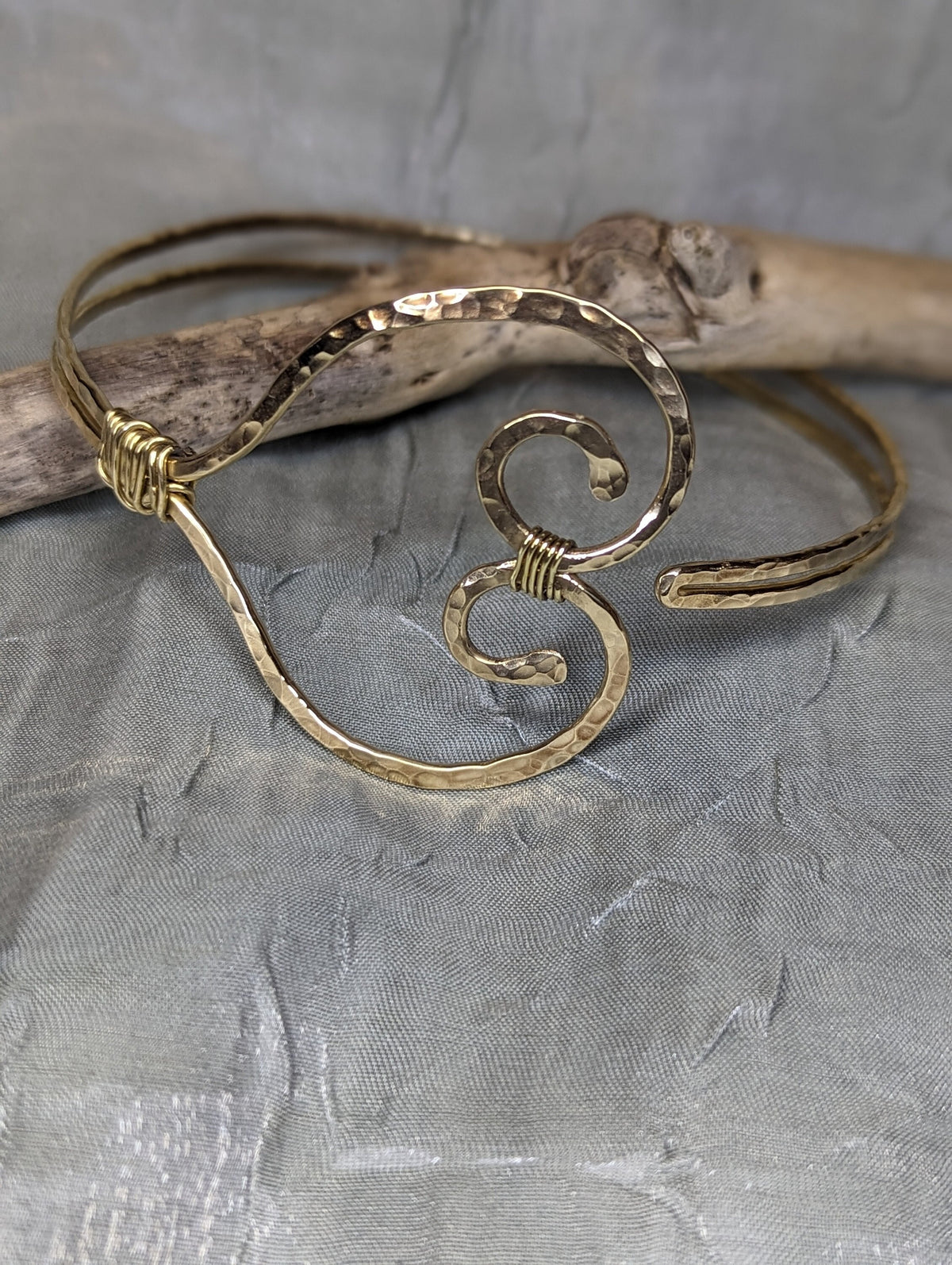 Mele Heart Arm Cuff - Handcrafted Fine Jewelry by ShellDance Designs, Kona Hawaii