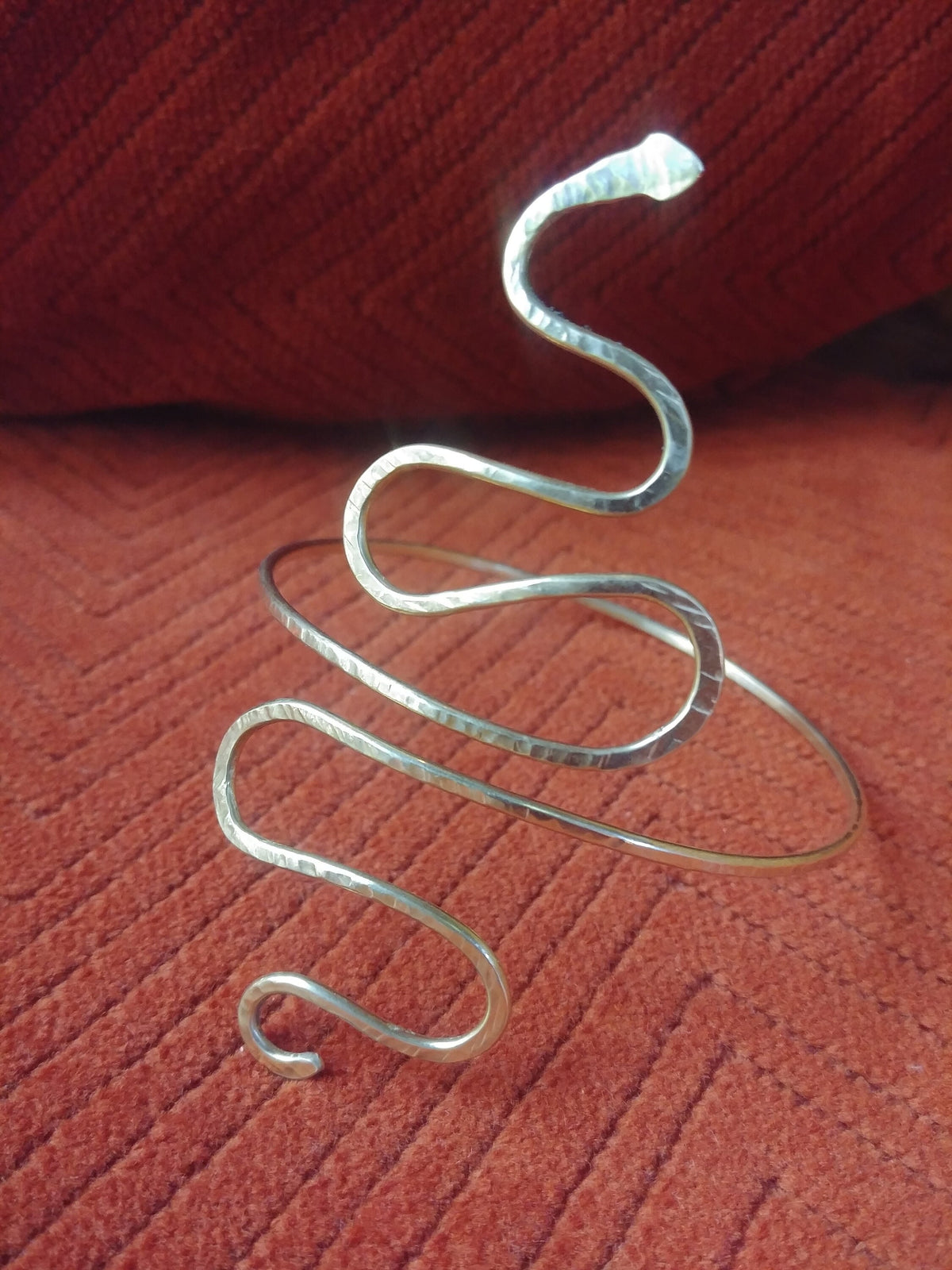 Kani Snake Cuff - Hammered Gold Serpent Armband - Handcrafted Fine Jewelry by ShellDance Designs, Kona Hawaii