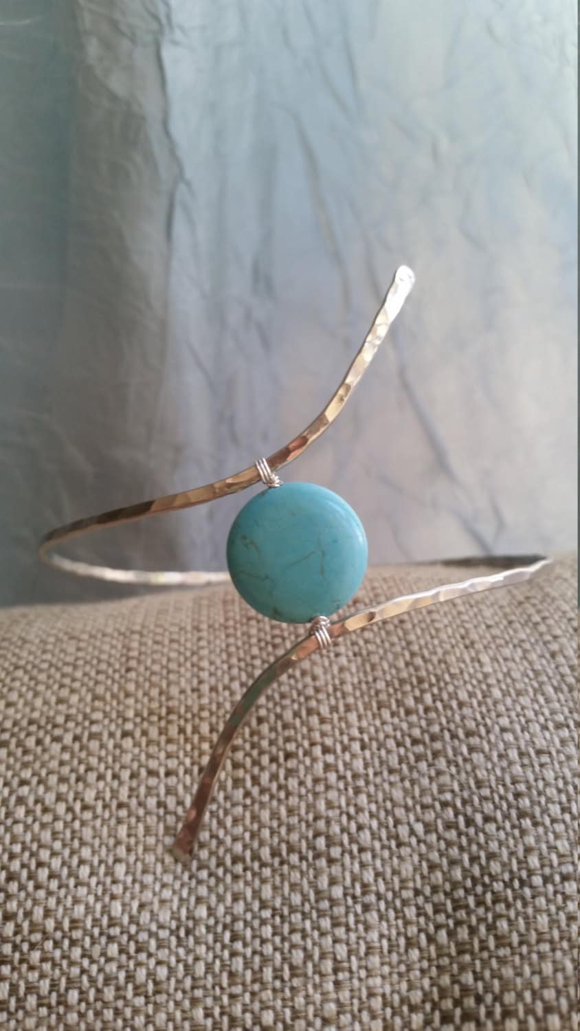 Lana Turquoise Bohemian Body Arm Cuff - Handcrafted Fine Jewelry by ShellDance Designs, Kona Hawaii
