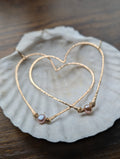 Kaanapali Large Heart Hoop Earrings - Handcrafted Fine Jewelry by ShellDance Designs, Kona Hawaii