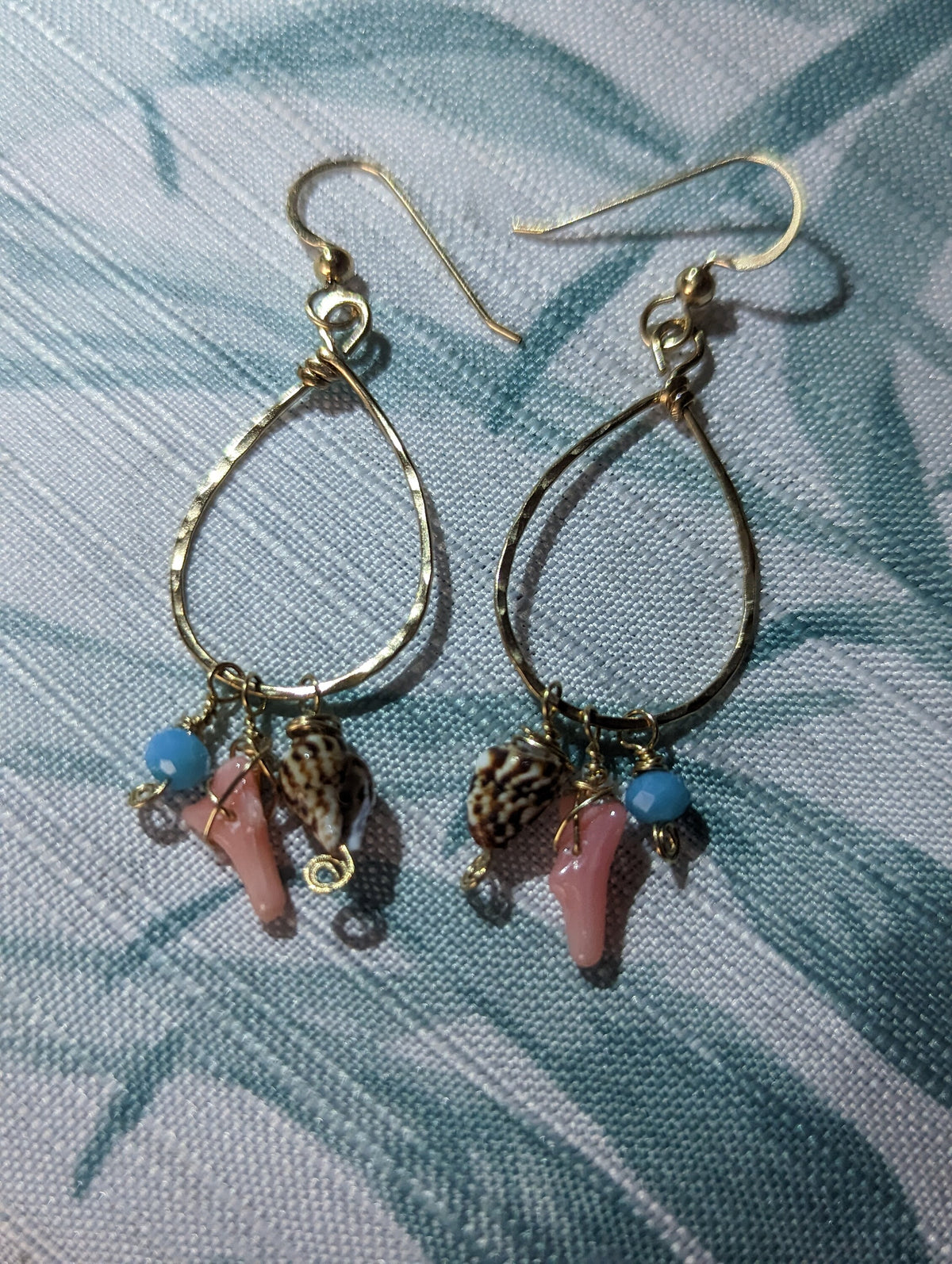 Pua Tropical Coral Earrings - Coral Seashell Earrings - Handcrafted Fine Jewelry by ShellDance Designs, Kona Hawaii