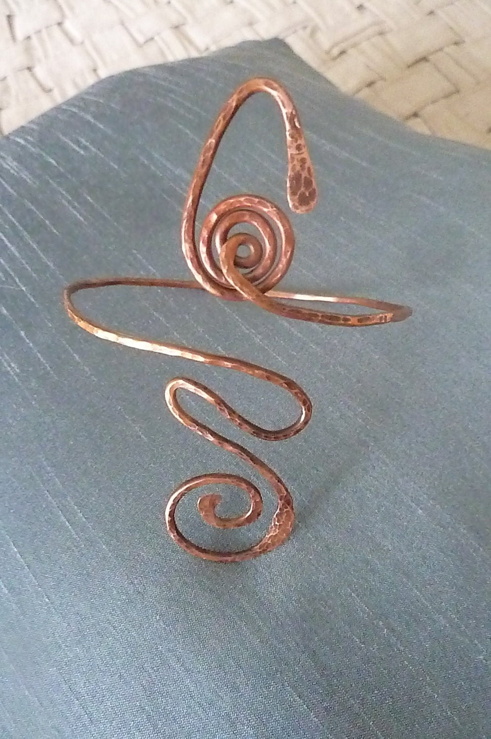 Unique Bohemian Hammered Armband - Handcrafted Fine Jewelry by ShellDance Designs, Kona Hawaii