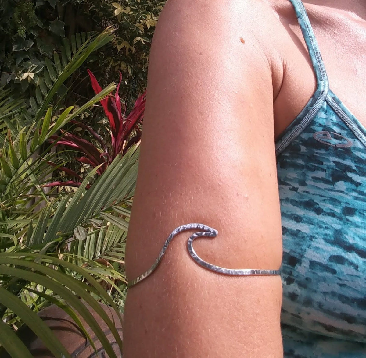 Lani Handcrafted Ocean Wave Arm Cuff - Beach Vibe - Handcrafted Fine Jewelry by ShellDance Designs, Kona Hawaii