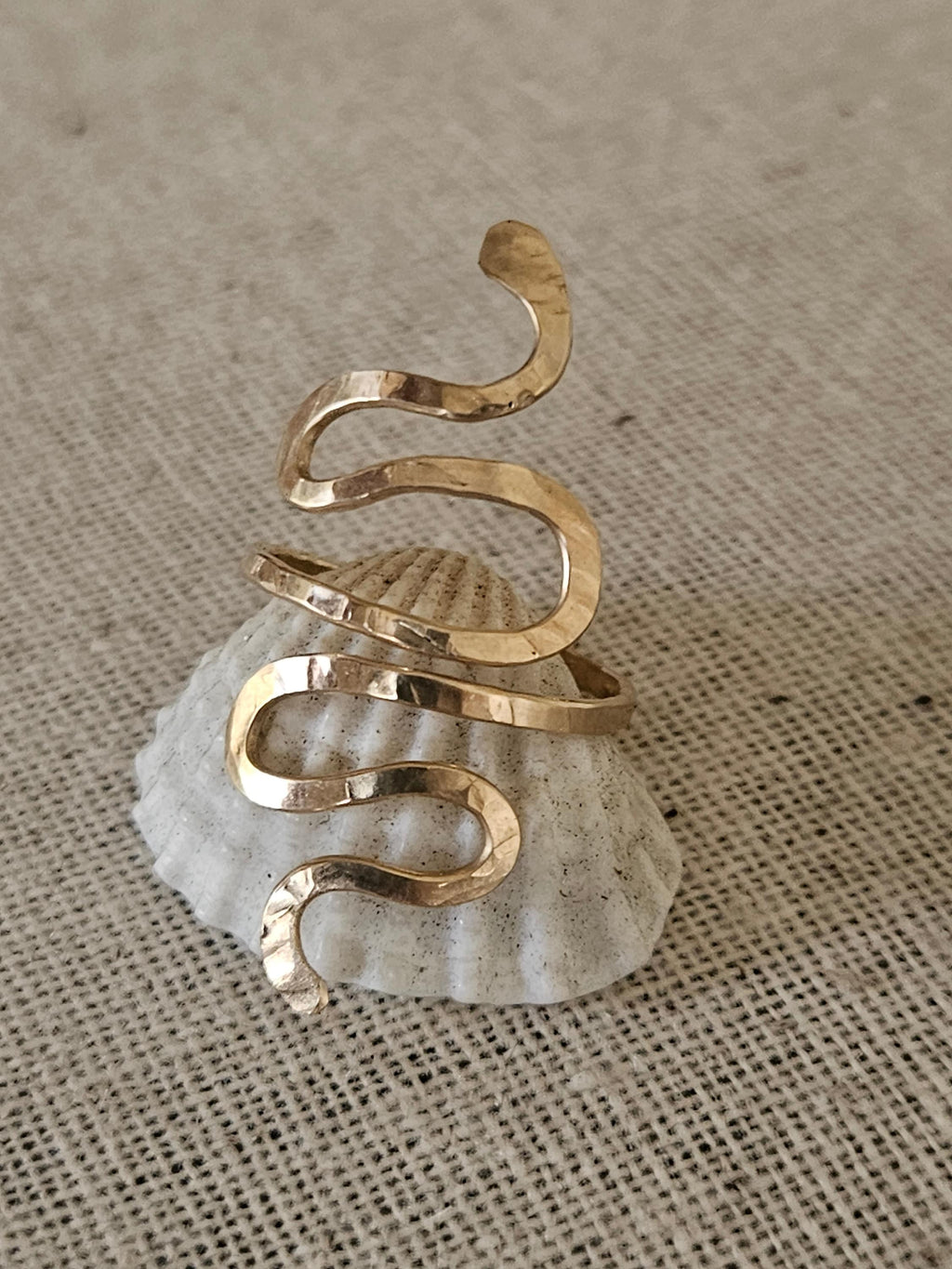 Anuenue Snake Ring - Snake Knuckle Ring - Handcrafted Fine Jewelry by ShellDance Designs, Kona Hawaii