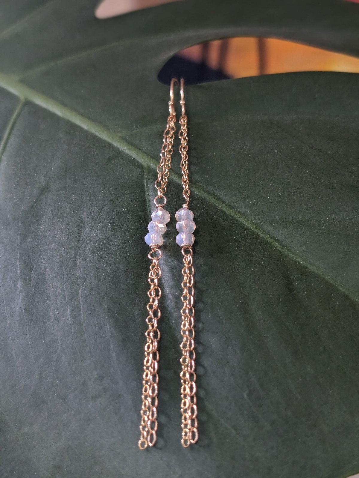 Champagne Kisses Earrings - Handcrafted Fine Jewelry by ShellDance Designs, Kona Hawaii