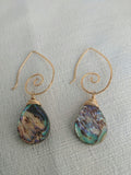 Malie Tribal Abalone Earrings - Handcrafted Fine Jewelry by ShellDance Designs, Kona Hawaii