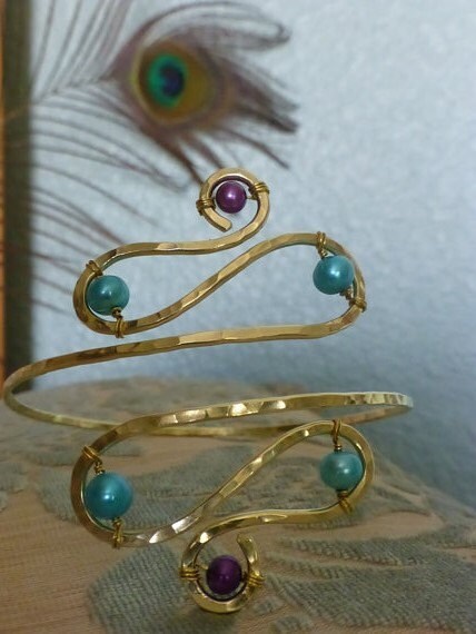Kiana Colorful Upper Arm Bracelet - Handcrafted Fine Jewelry by ShellDance Designs, Kona Hawaii