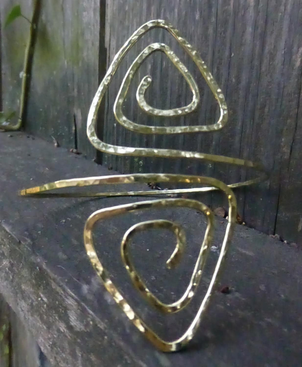 Tribal Triangle Hammered Armband - Triangle Upper Arm Cuff - Handcrafted Fine Jewelry by ShellDance Designs, Kona Hawaii