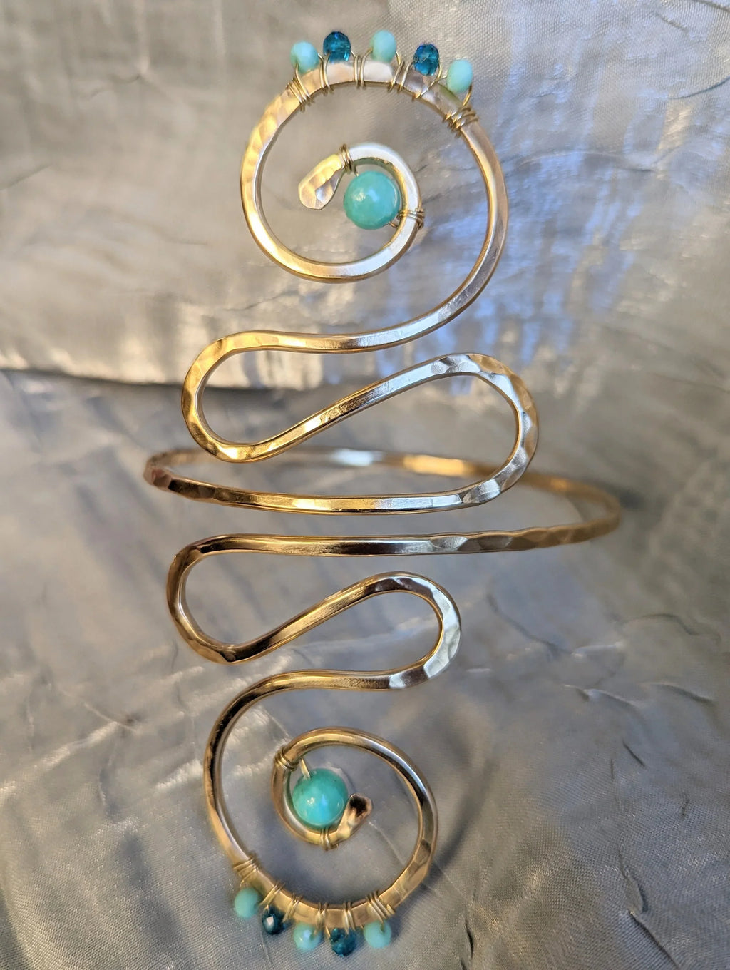 Alohi Arm Cuff - Beaded Mermaid Goddess Accessory - Handcrafted Fine Jewelry by ShellDance Designs, Kona Hawaii