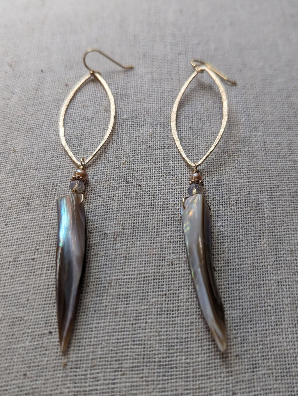 Mother Of Pearl Earrings - Handcrafted Fine Jewelry by ShellDance Designs, Kona Hawaii