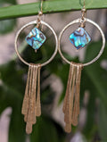 Alohi Mermaid Diamonds Tassel Earrings - Handcrafted Fine Jewelry by ShellDance Designs, Kona Hawaii