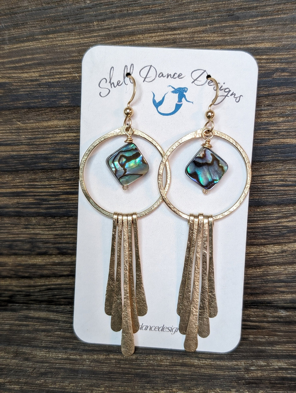 Alohi Mermaid Diamonds Tassel Earrings - Handcrafted Fine Jewelry by ShellDance Designs, Kona Hawaii