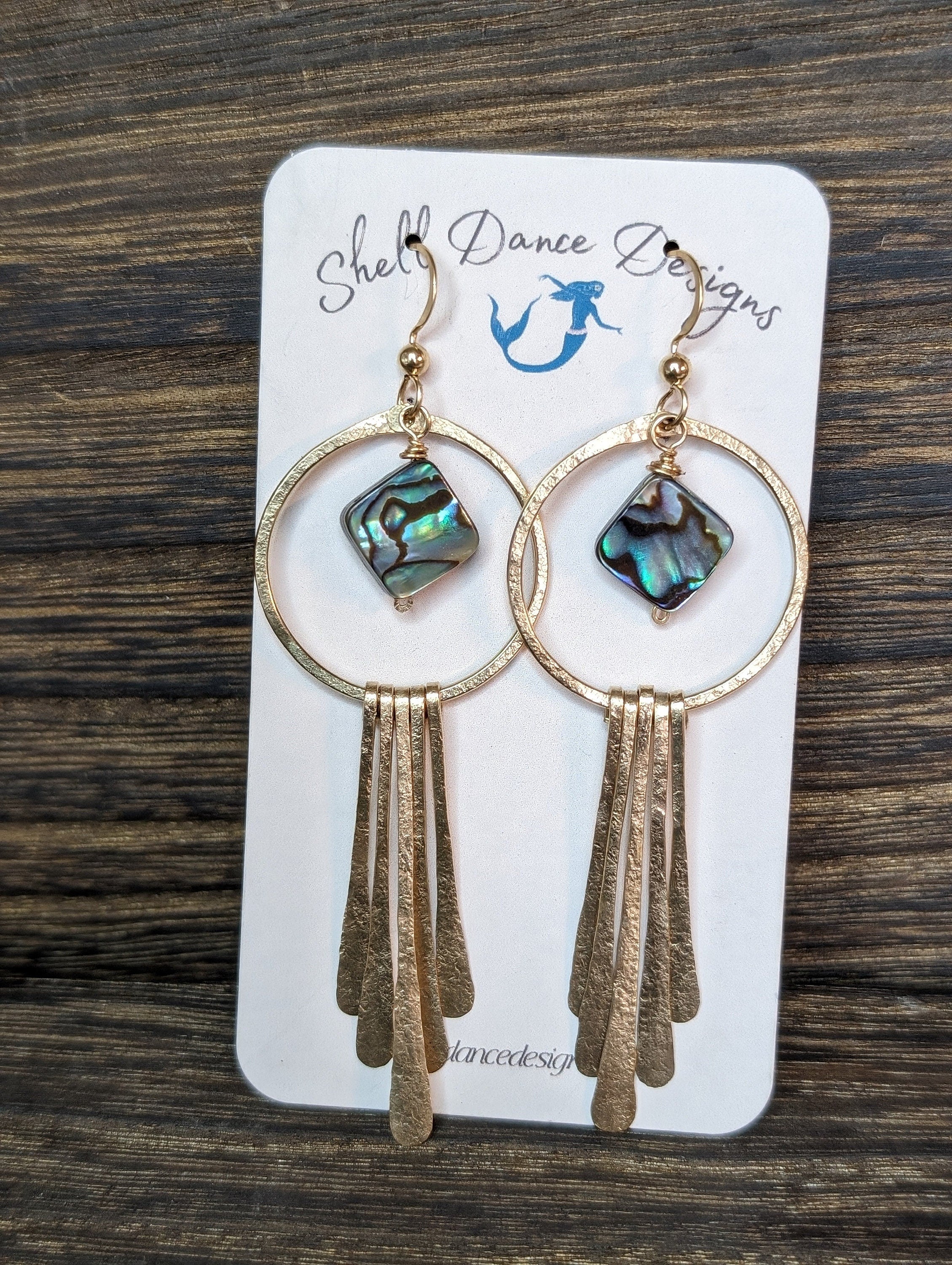 Alohi Mermaid Diamonds Tassel Earrings - Handcrafted Fine Jewelry by ShellDance Designs, Kona Hawaii
