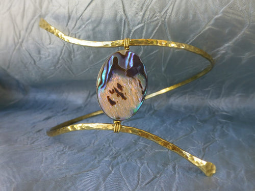 Ahe Abalone Mermaid Arm Cuff - Iridescent Shell Arm Band