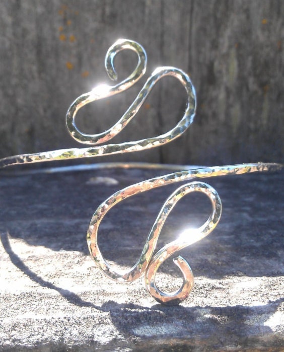 Koani Egyptian Arm Cuff - Hammered Brass Spiral Armband - Handcrafted Fine Jewelry by ShellDance Designs, Kona Hawaii