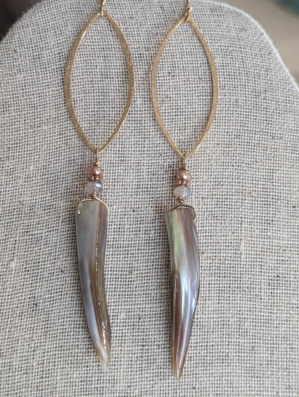 Mother Of Pearl Earrings - Handcrafted Fine Jewelry by ShellDance Designs, Kona Hawaii