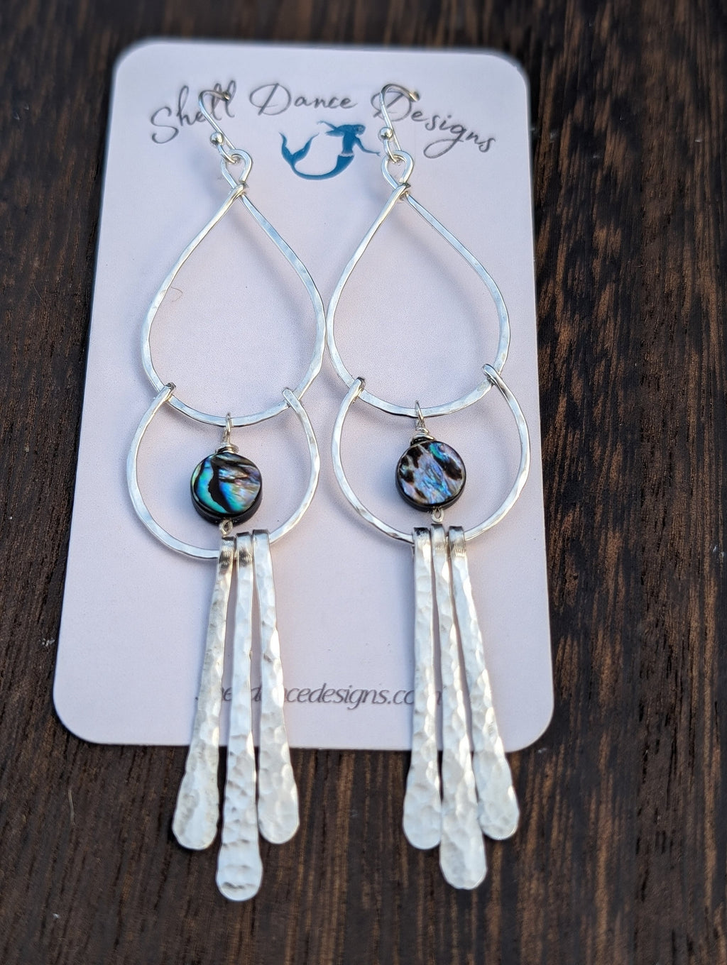 Ocean Chimes - Abalone Bar Earrings - Handcrafted Fine Jewelry by ShellDance Designs, Kona Hawaii