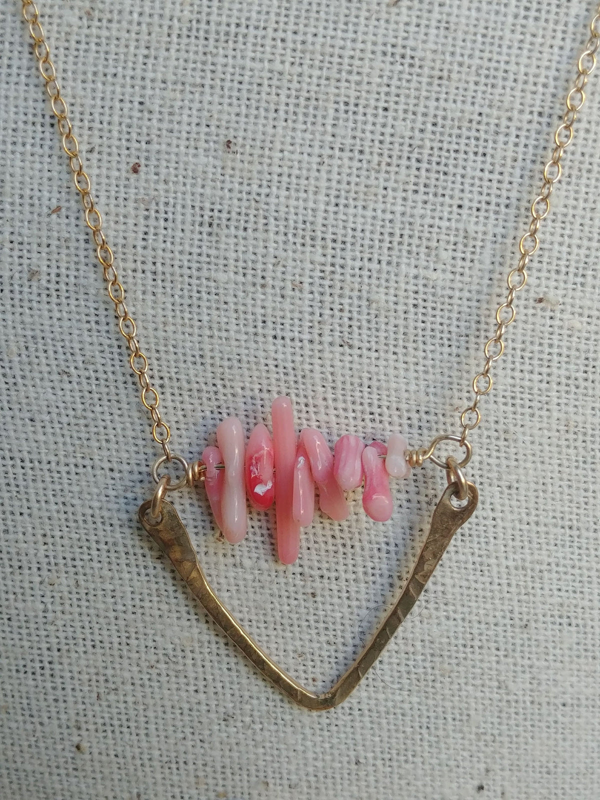 Nohea Mermaid Coral Necklace - Available In Gold - Handcrafted Fine Jewelry by ShellDance Designs, Kona Hawaii