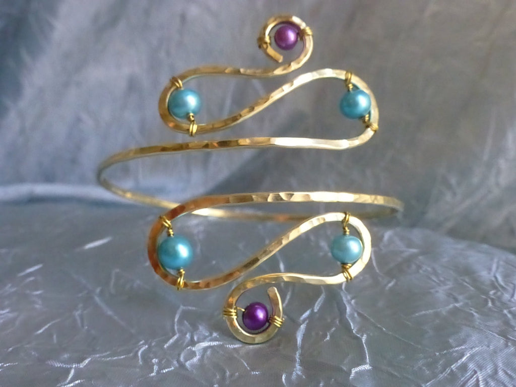 Kiana Colorful Upper Arm Bracelet - Handcrafted Fine Jewelry by ShellDance Designs, Kona Hawaii