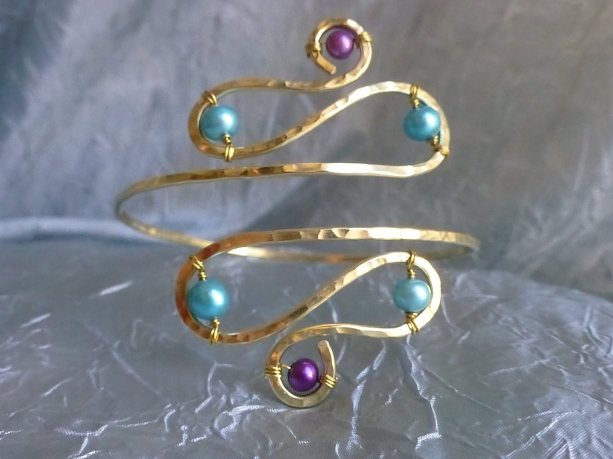Kiana Colorful Upper Arm Bracelet - Handcrafted Fine Jewelry by ShellDance Designs, Kona Hawaii