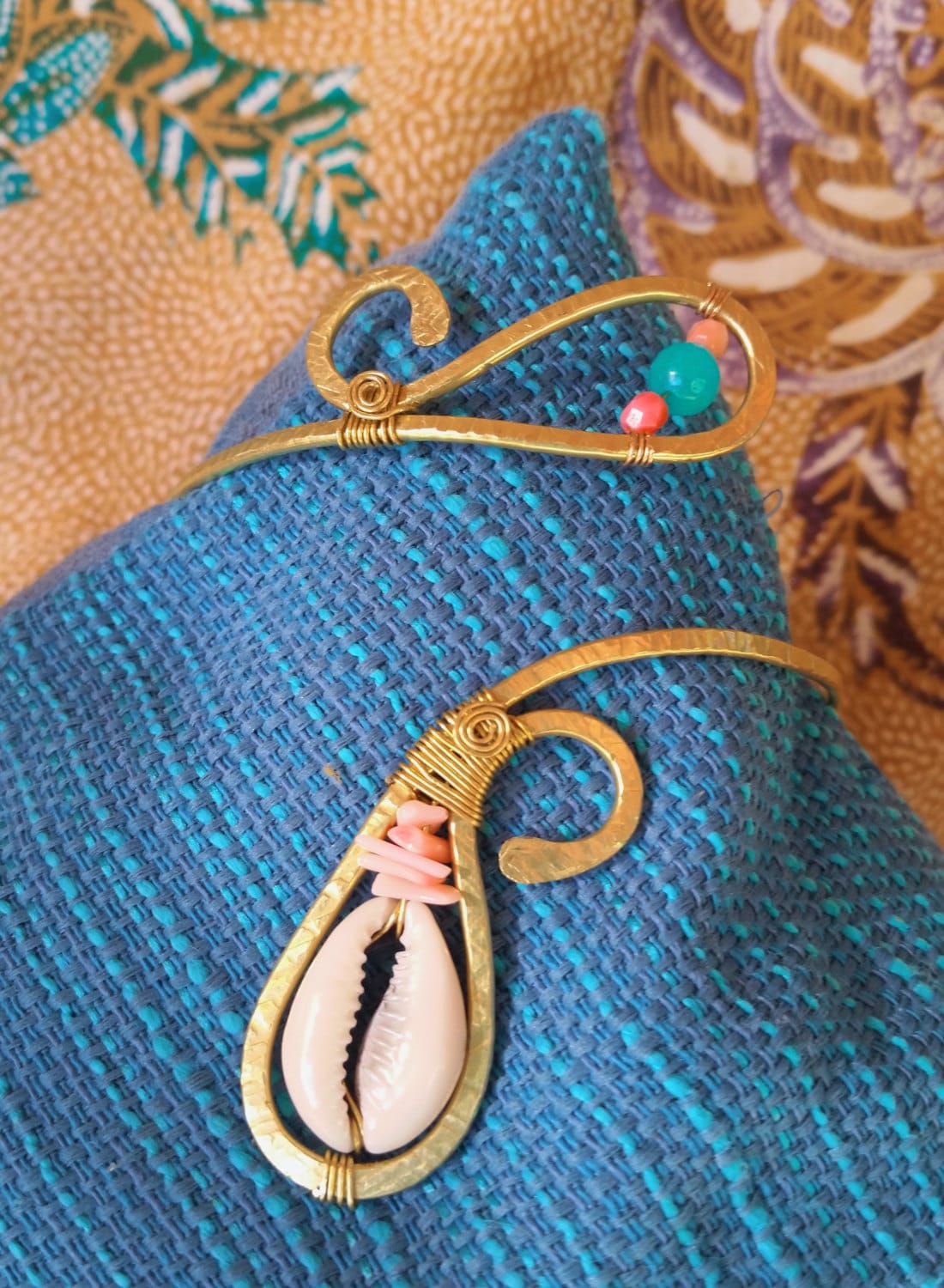 Hanalei Arm Cuff Hawaiian Style - Gold - Handcrafted Fine Jewelry by ShellDance Designs, Kona Hawaii