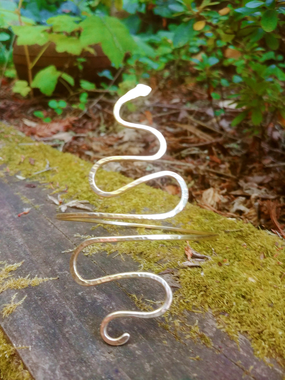 Kani Snake Cuff - Hammered Gold Serpent Armband - Handcrafted Fine Jewelry by ShellDance Designs, Kona Hawaii