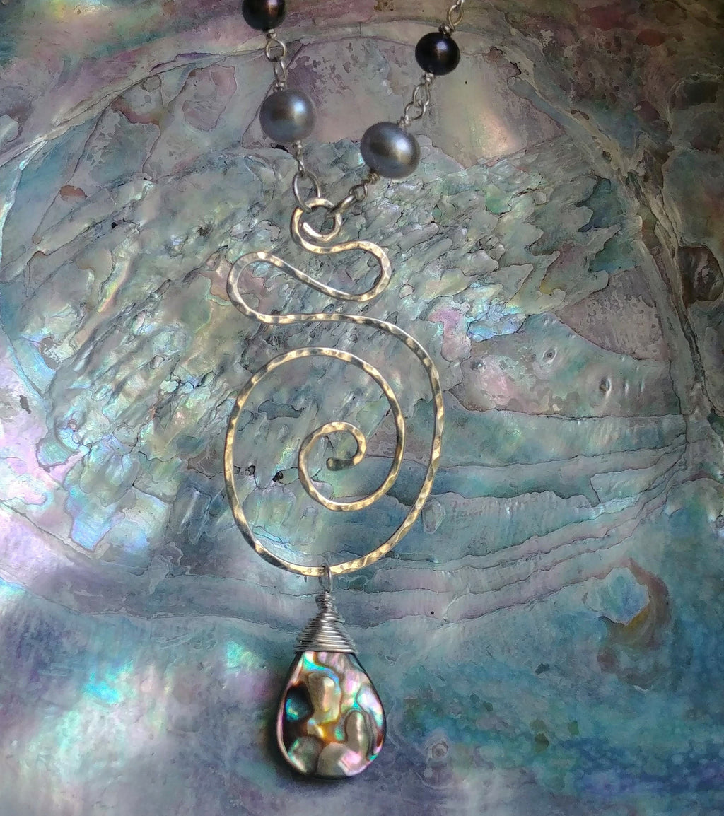 Kailua Mermaid Abalone Necklace - Handcrafted Fine Jewelry by ShellDance Designs, Kona Hawaii