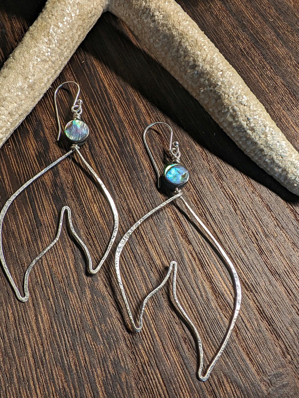 Mermaid Tail - Whale Tail Earrings - Handcrafted Fine Jewelry by ShellDance Designs, Kona Hawaii