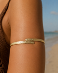 Kanoa Hawaiian Heirloom Arm Cuff - Plumeria Wave Design - Handcrafted Fine Jewelry by ShellDance Designs, Kona Hawaii
