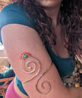 Kanoa Bohemian Lotus Hammered Arm Cuff - Handcrafted Fine Jewelry by ShellDance Designs, Kona Hawaii