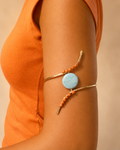 Makai Upper Arm Cuff - Turquoise & Coral Bohemian Body - Handcrafted Fine Jewelry by ShellDance Designs, Kona Hawaii