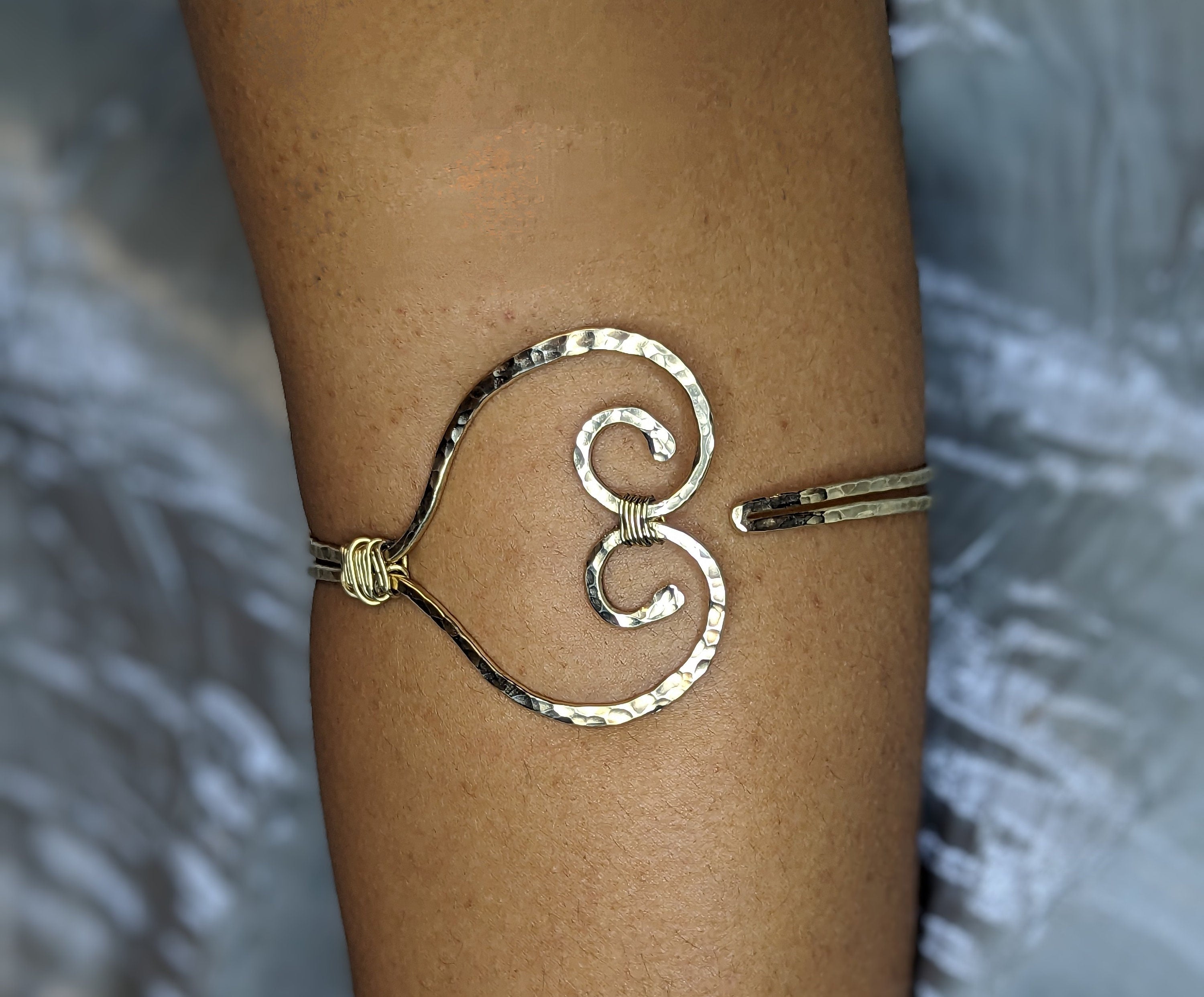 Mele Heart Arm Cuff - Handcrafted Fine Jewelry by ShellDance Designs, Kona Hawaii