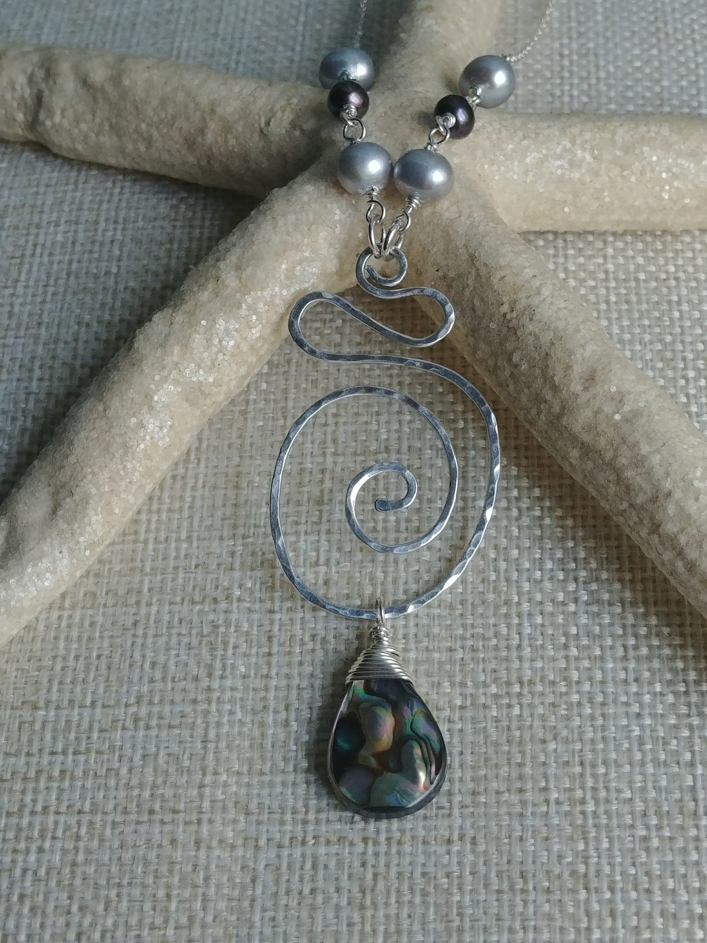 Kailua Mermaid Abalone Necklace - Handcrafted Fine Jewelry by ShellDance Designs, Kona Hawaii