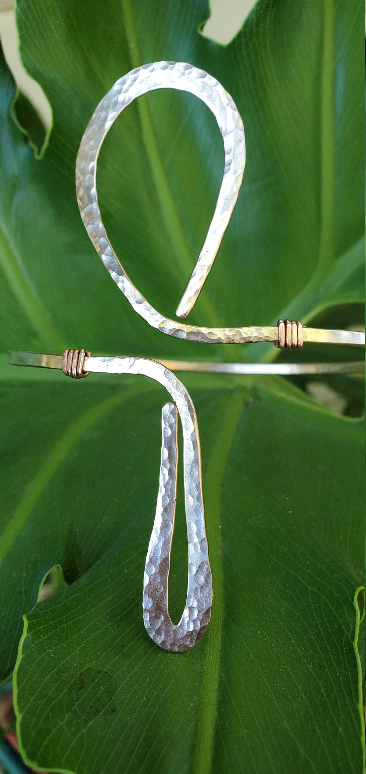Mahina Plus Sized Ankh Upper Arm Cuff - African - Handcrafted Fine Jewelry by ShellDance Designs, Kona Hawaii