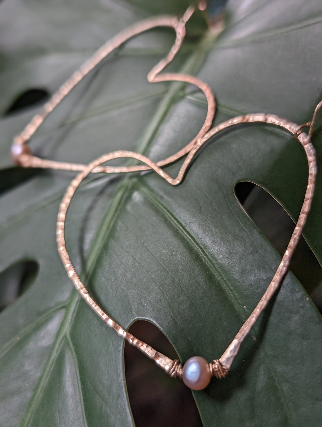 Kaanapali Large Heart Hoop Earrings - Handcrafted Fine Jewelry by ShellDance Designs, Kona Hawaii