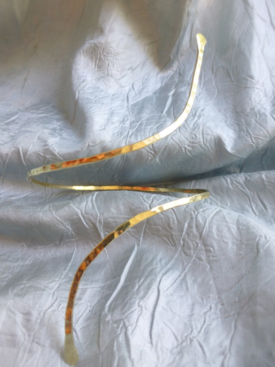 Oliana Minimalist Arm Cuff: Custom - Fit Upper Arm Band - Handcrafted Fine Jewelry by ShellDance Designs, Kona Hawaii