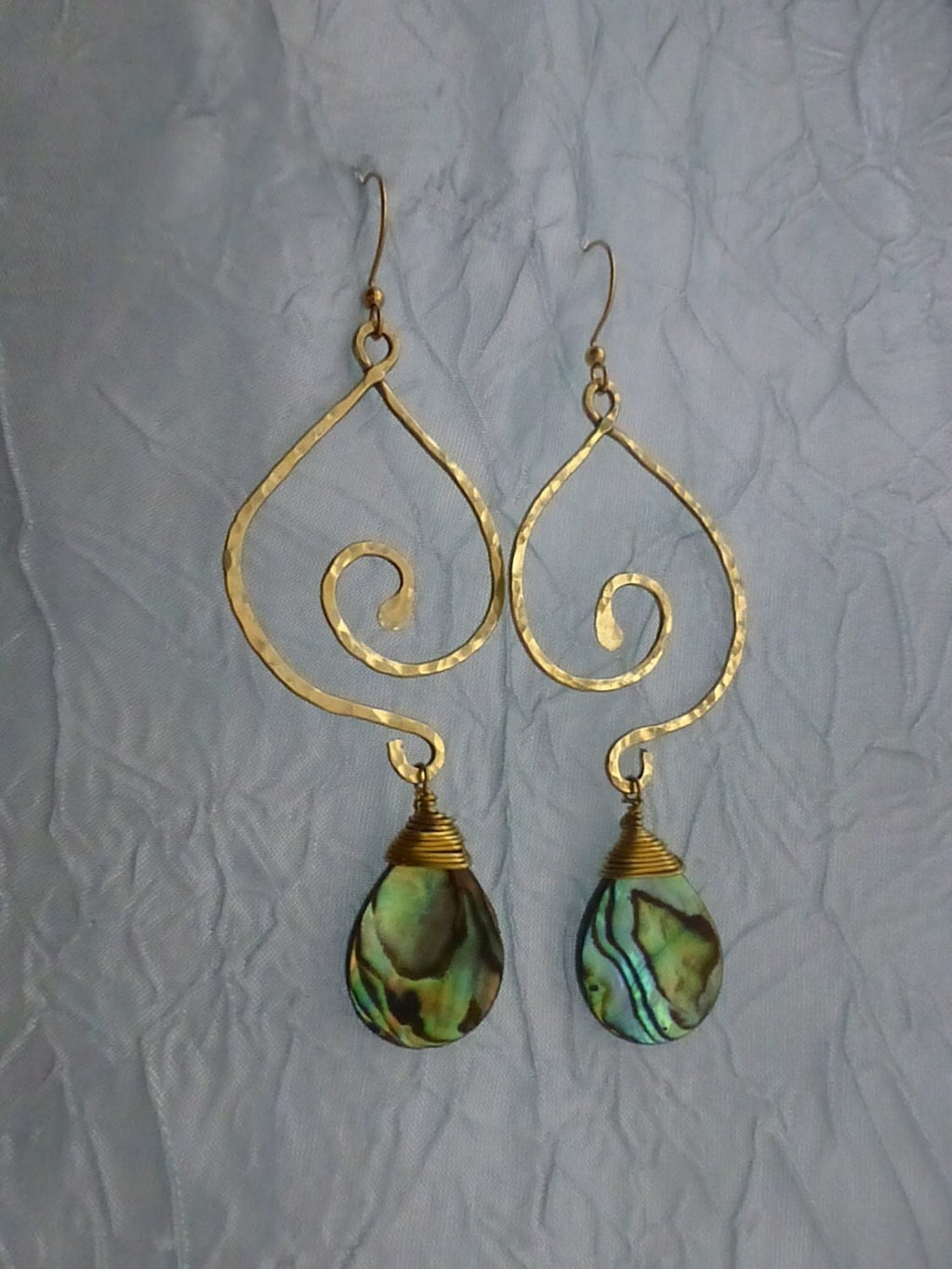 Kaia Abalone Bohemian Earrings - Handcrafted Fine Jewelry by ShellDance Designs, Kona Hawaii