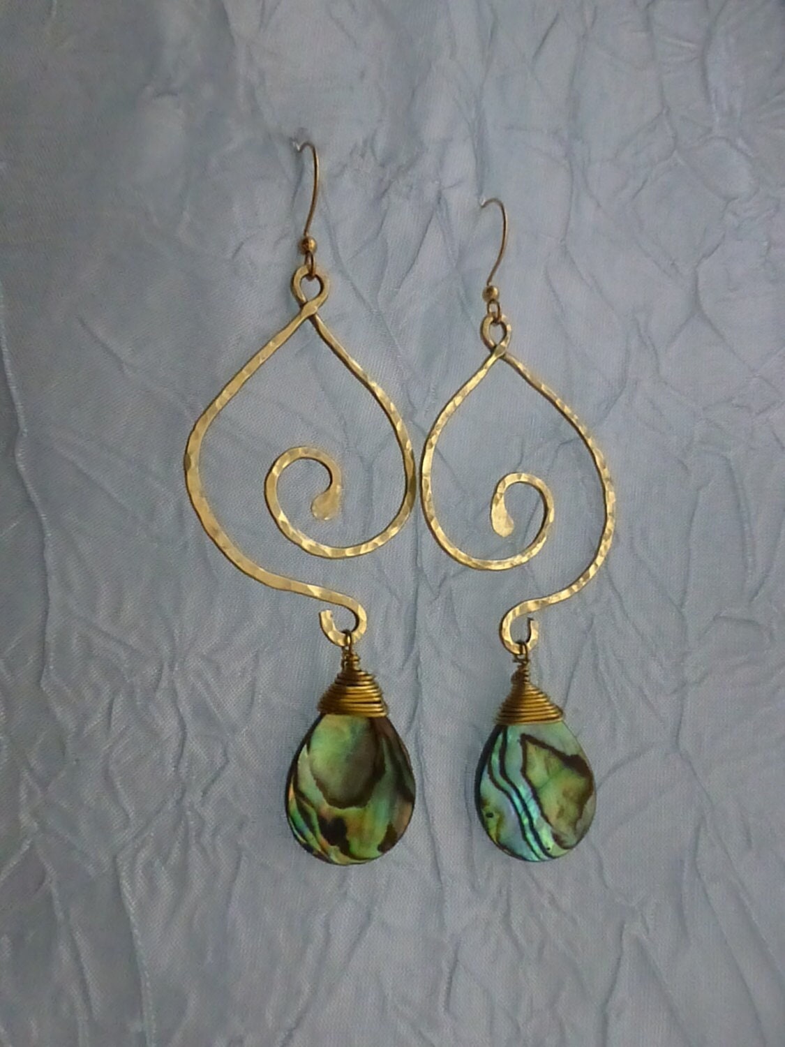Kaia Abalone Bohemian Earrings - Handcrafted Fine Jewelry by ShellDance Designs, Kona Hawaii